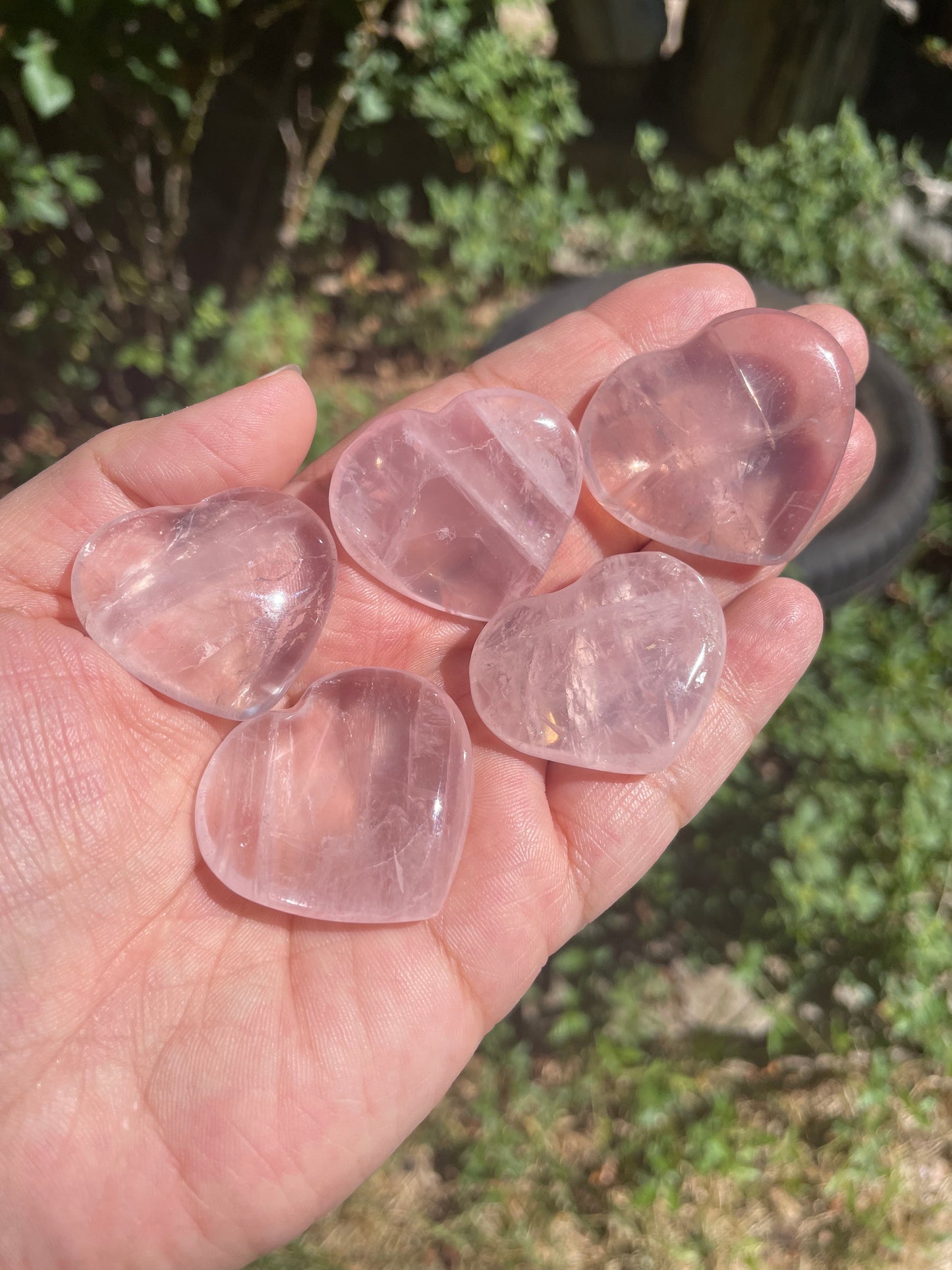 High Quality Brazilian Rose Quartz Small Heart Carving