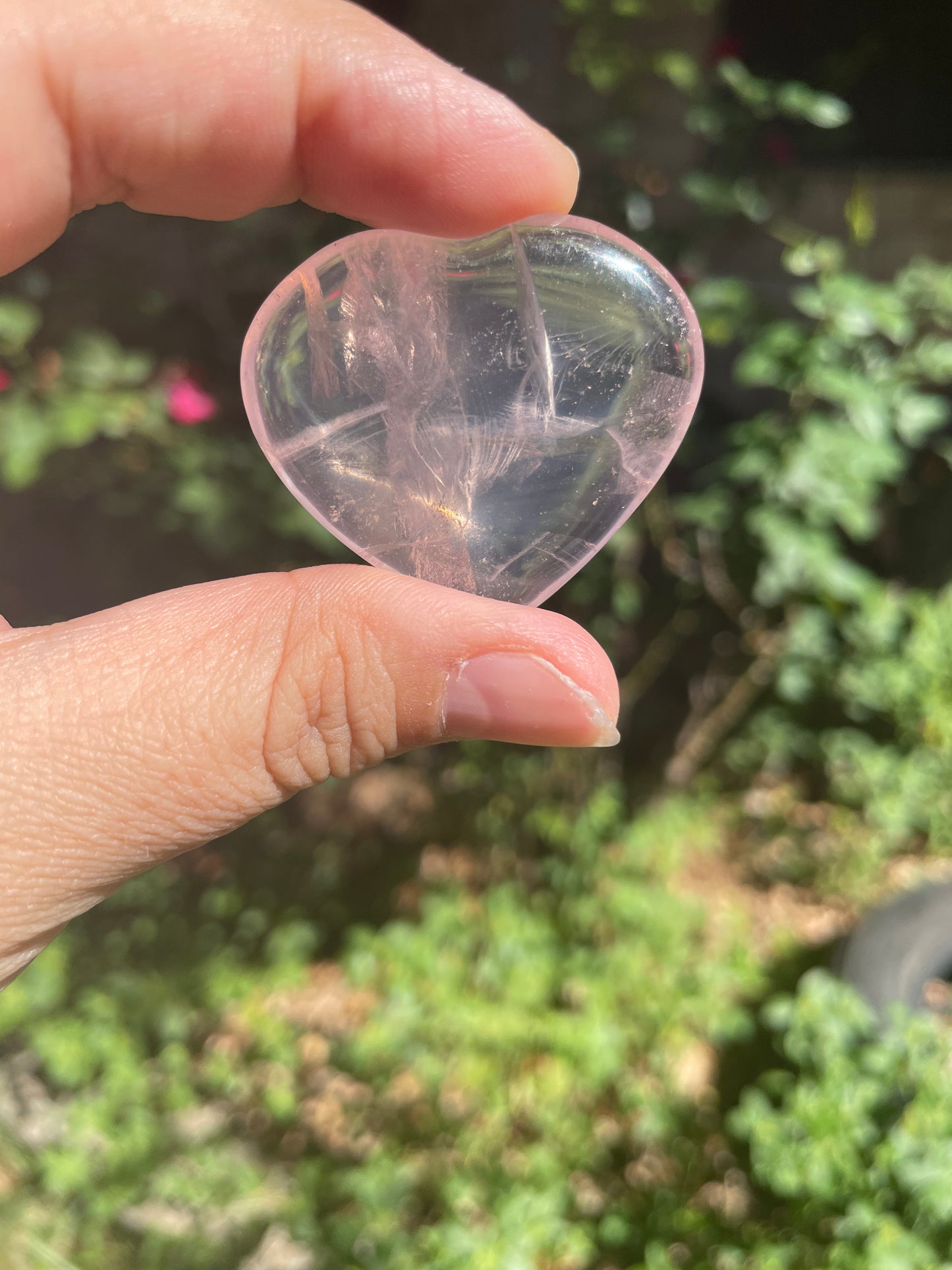 High Quality Brazilian Rose Quartz Small Heart Carving