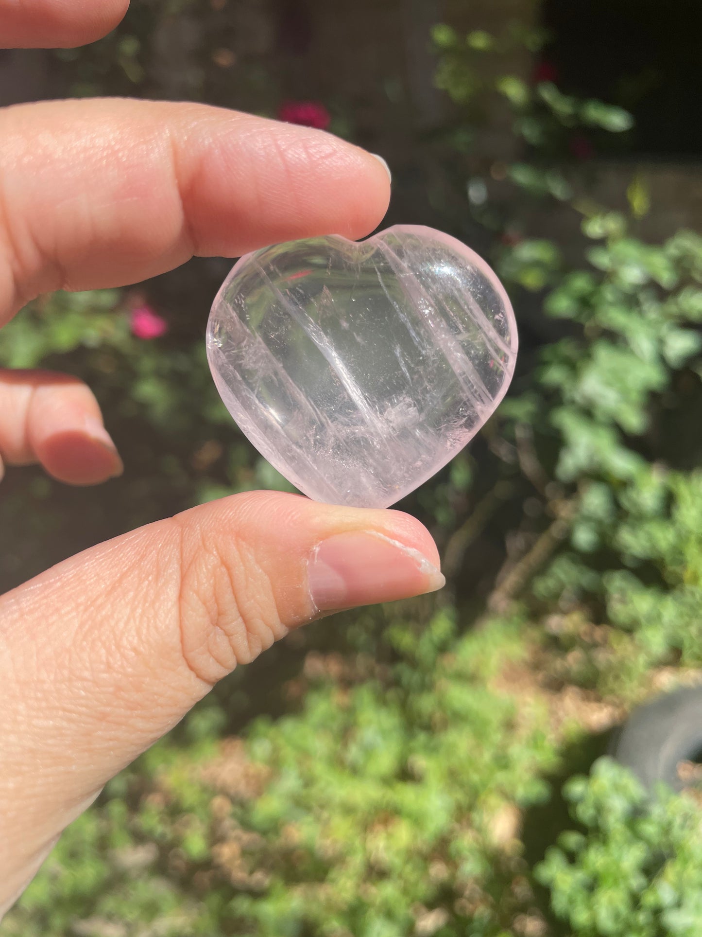 High Quality Brazilian Rose Quartz Small Heart Carving